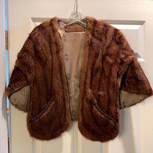 Vintage red fox fur caplet